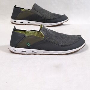 Columbia PFG Bahama Vent Loco II Mens 12 Grey Boat Shoe BM0157 Slip On Fishing